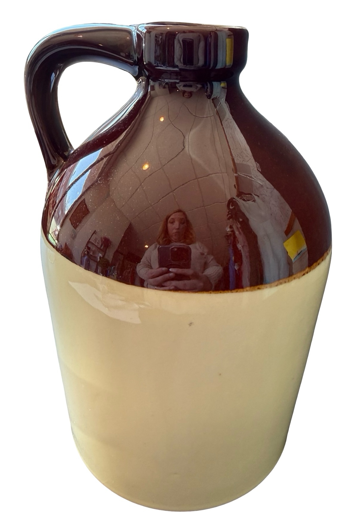 Two Tone Stoneware Whiskey Jug