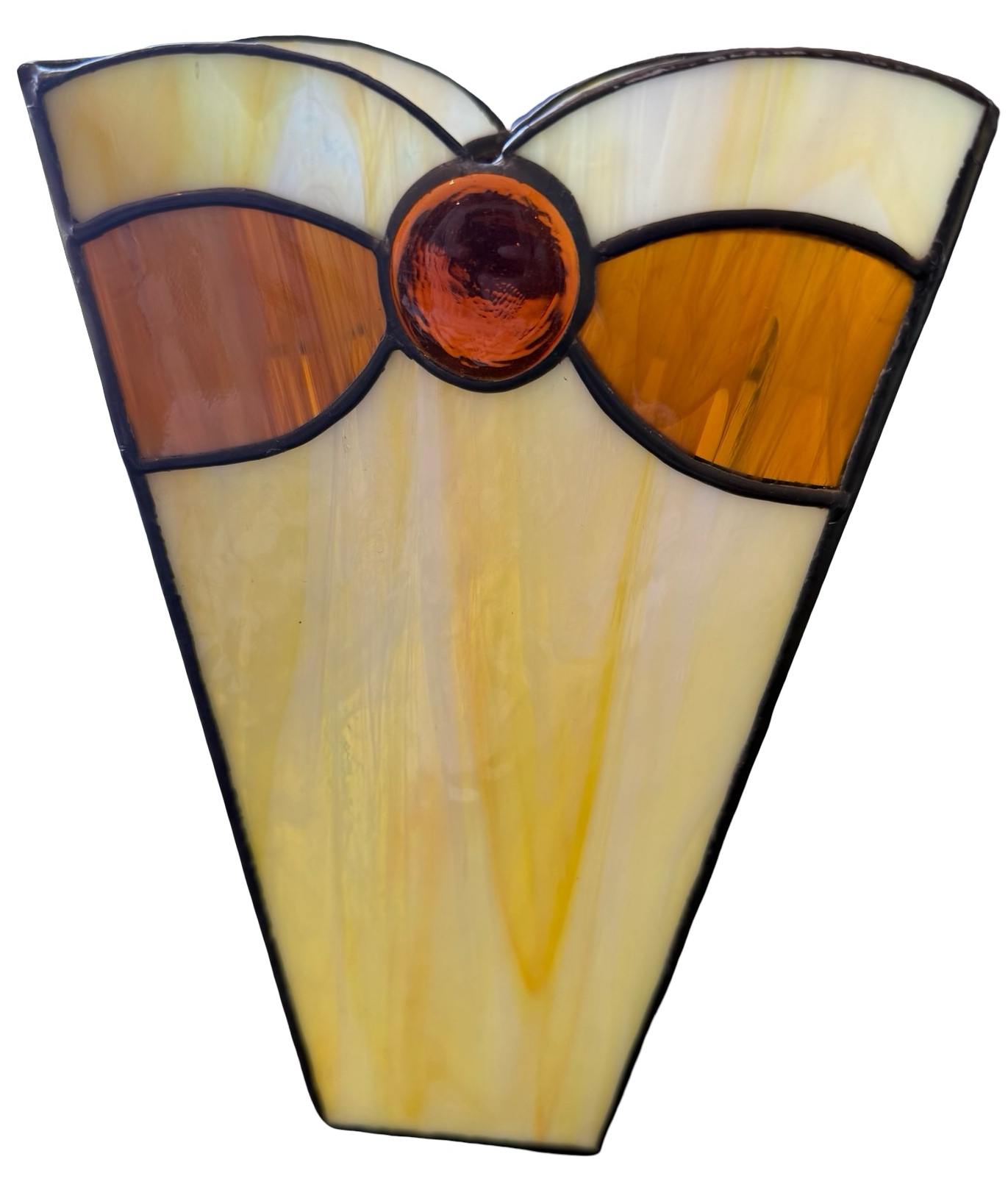 Neutral Colored Stained Glass Vase