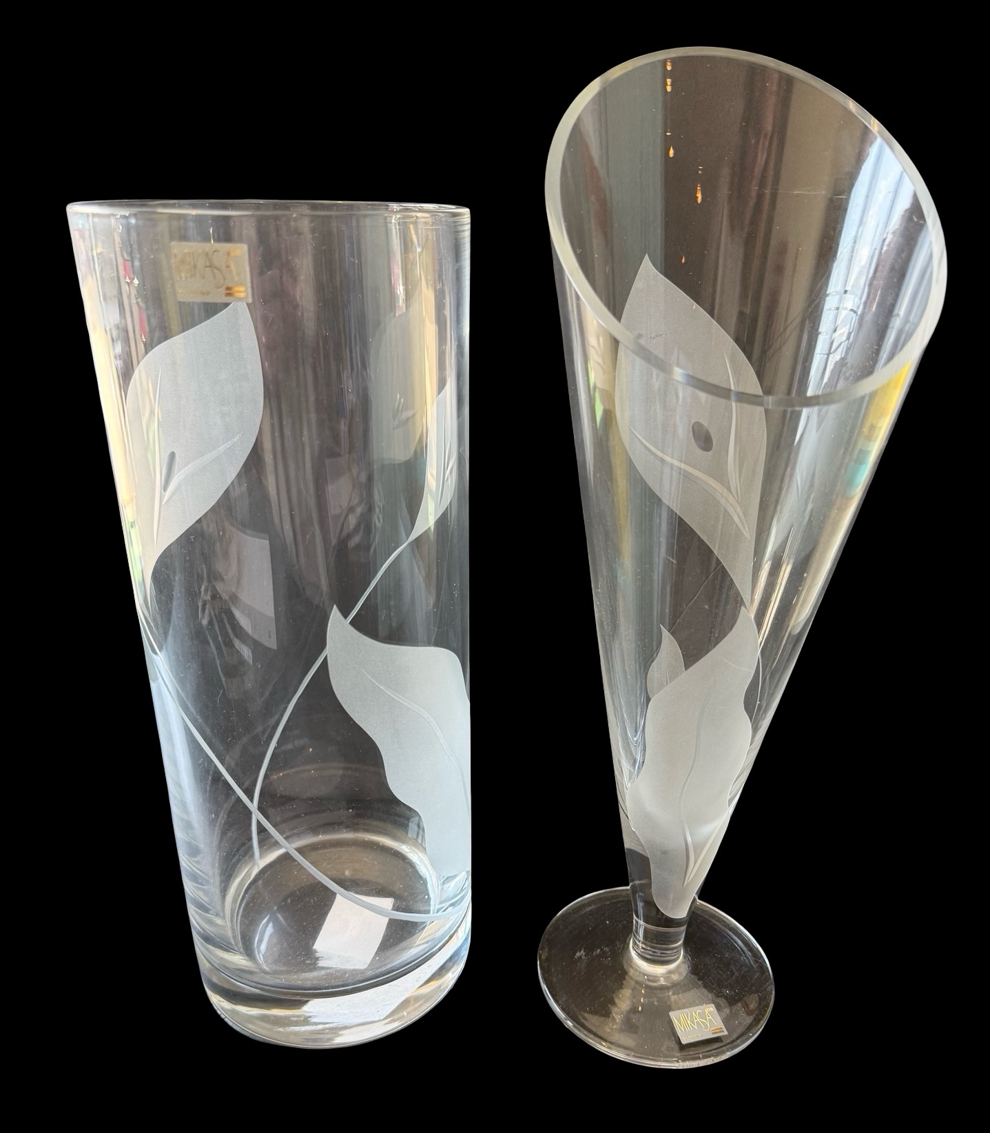 Pair of Etched Mikasa Large Vases