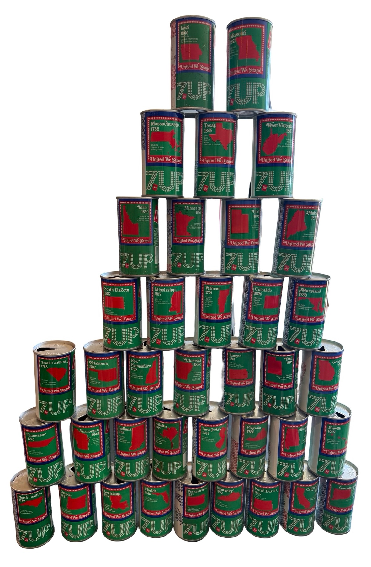 1976 7UP United We Stand Collector Cans