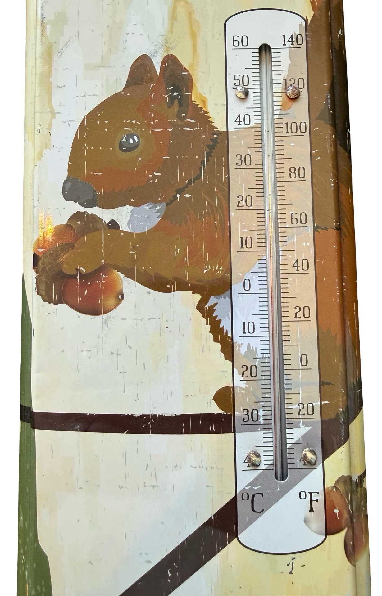 Three Metal Squirrel Themed Thermometers