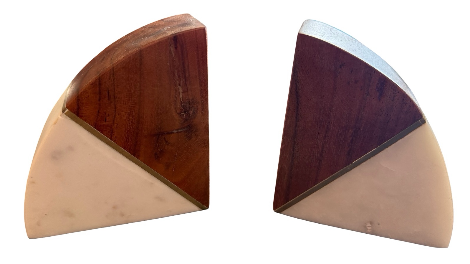 Marble & Wood Bookends