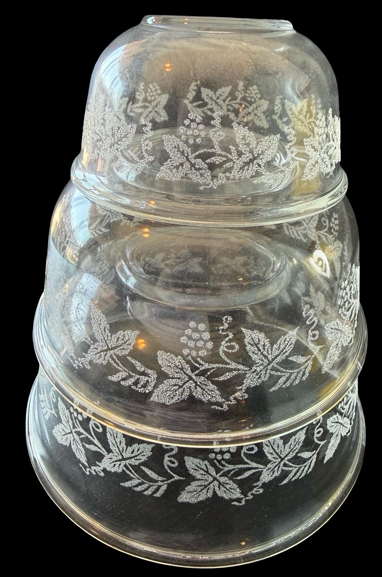 Bartlett Collins Grape Vine Clear Nesting Mixing Bowls