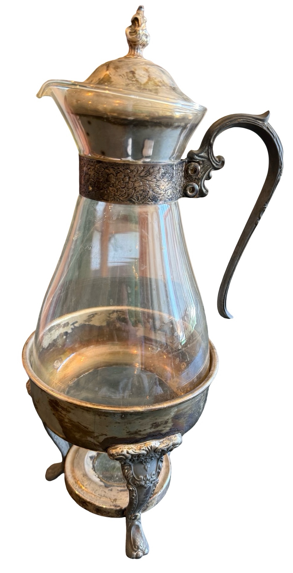 Vintage Silverplate & Glass CoffeeTea Warmer