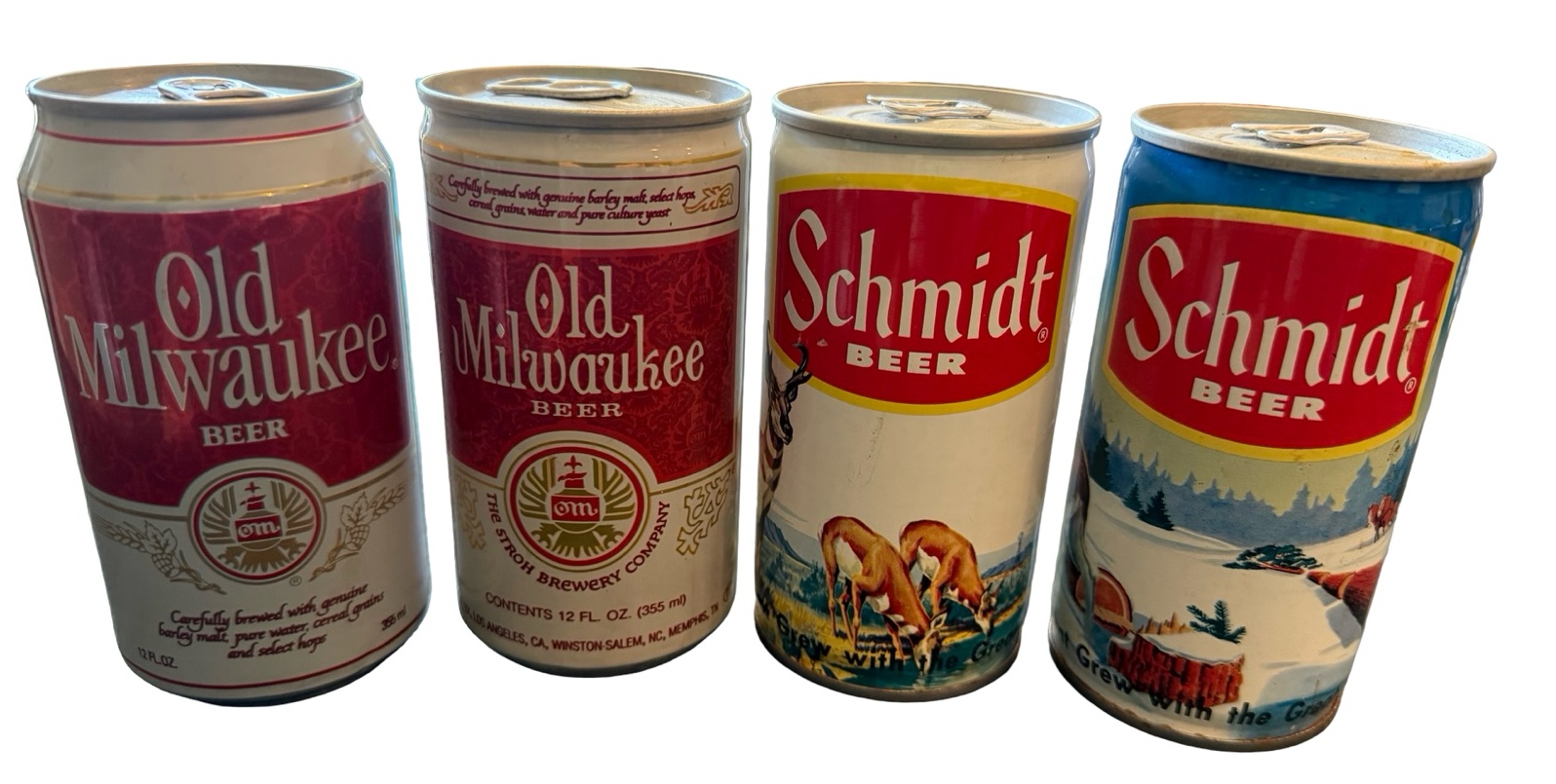 Vintage Old Milwaukee & Schmitt Sealed Beer Cans