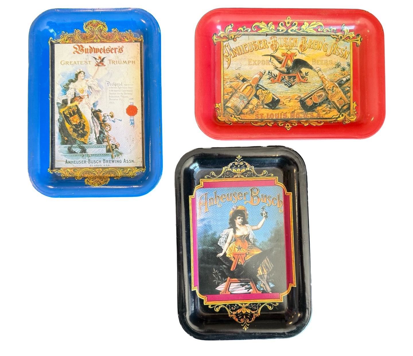 Set of Three Anheuser-Busch Budweiser Trays