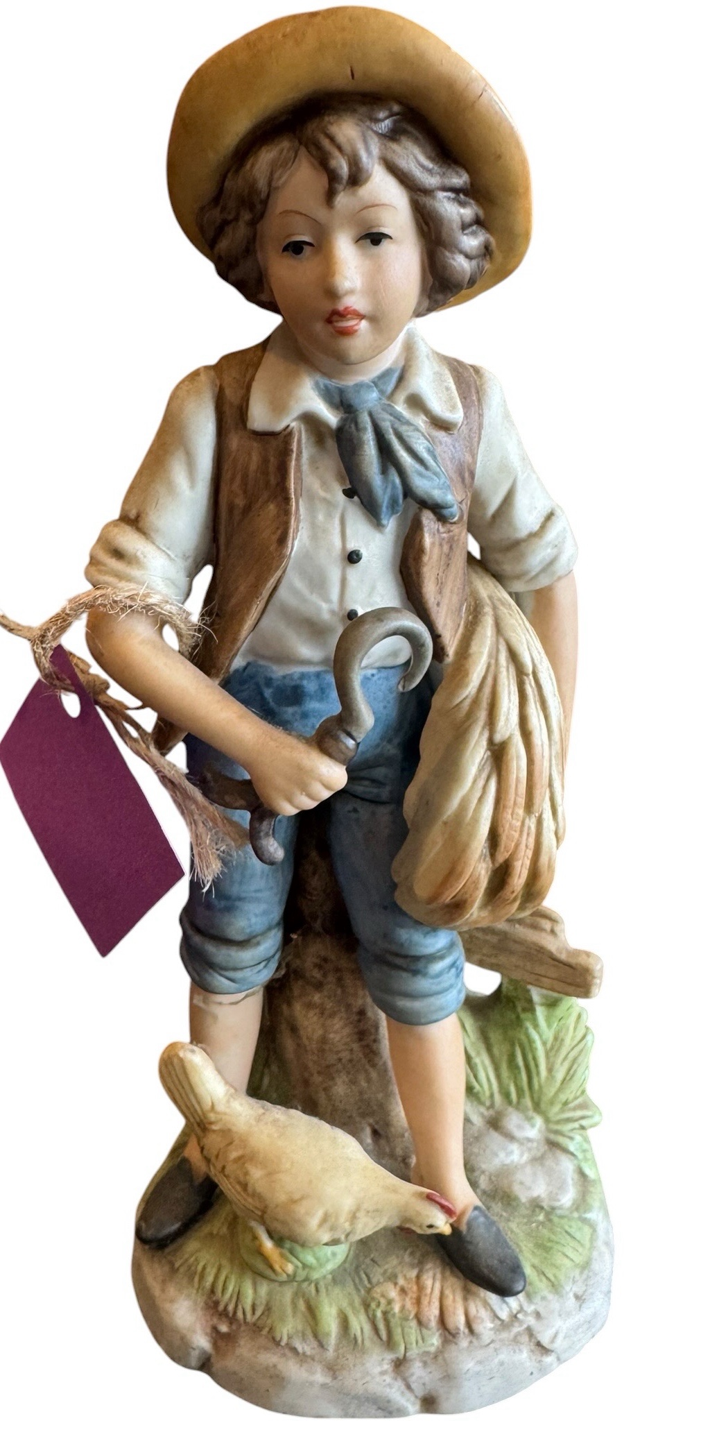 Porcelain Figurine of Boy & Chicken