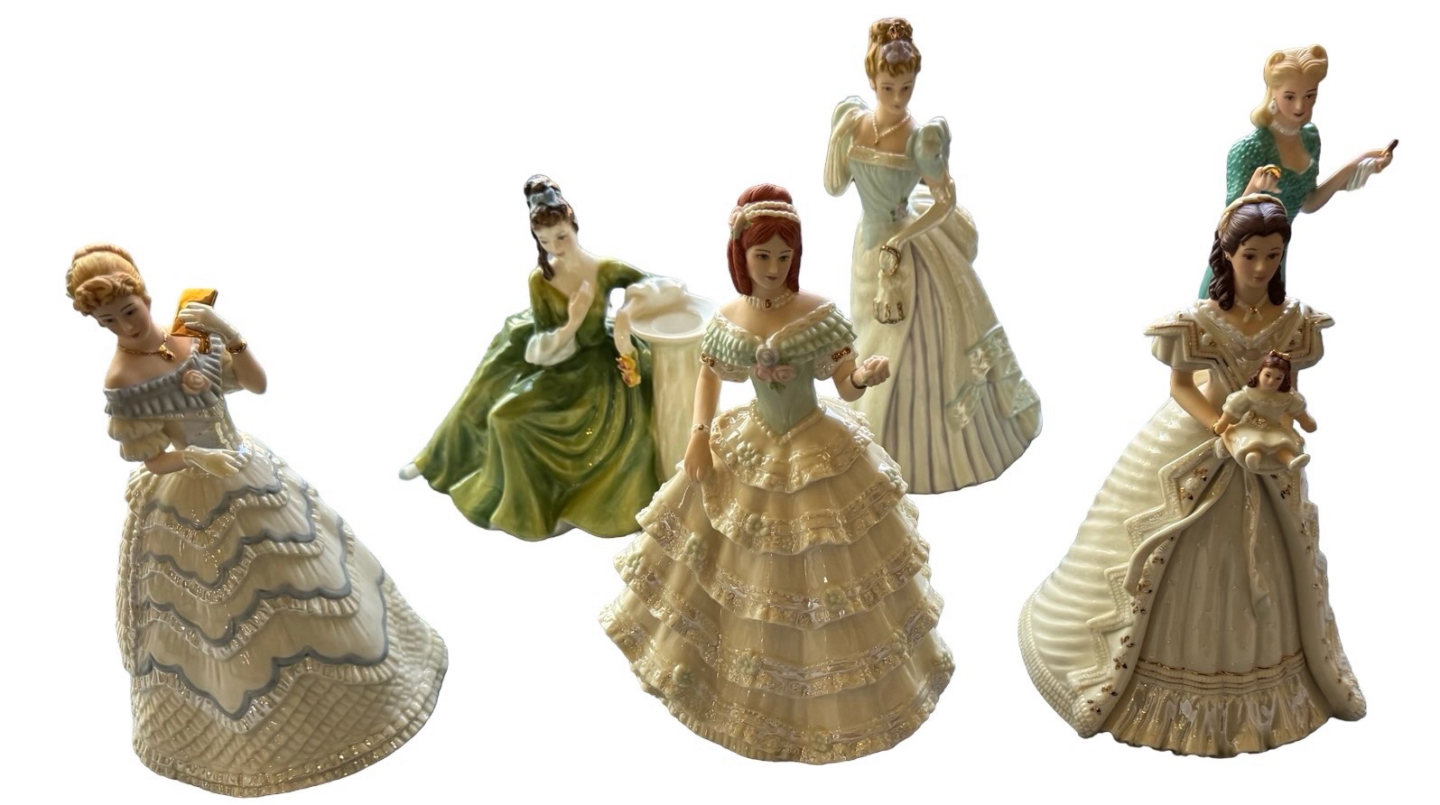 5- Lenox Porcelian Gals & 1- Royal Doulton