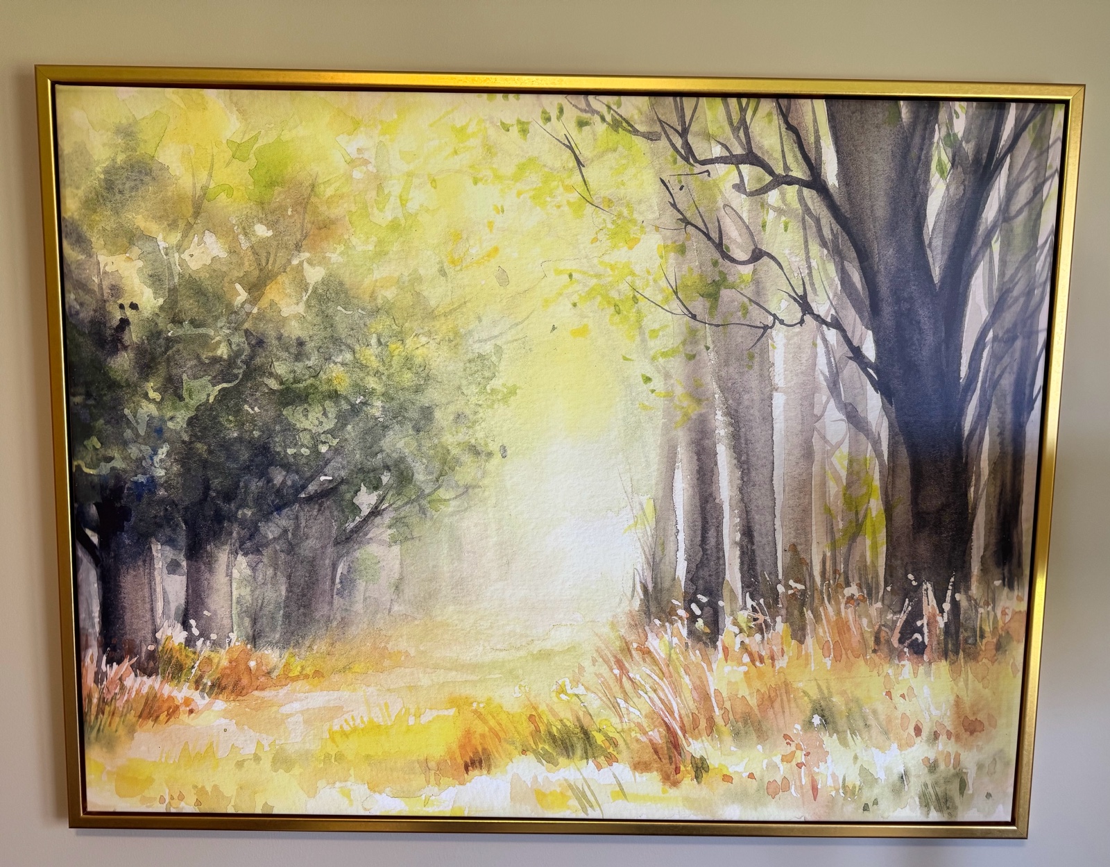 Bright Sunshine Through The Yellow Forest Trees III