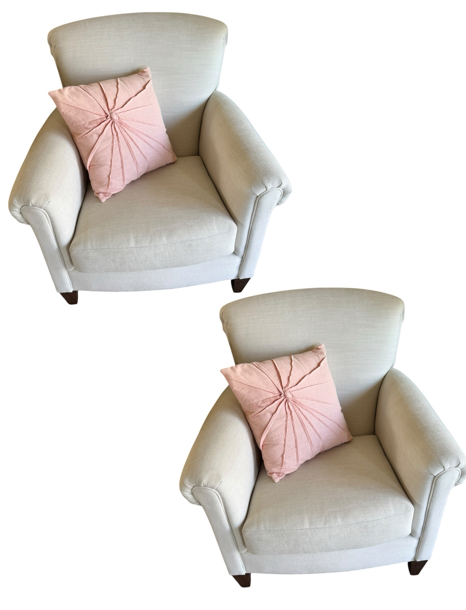 Pair of White Accent Chairs