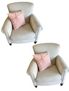 Pair of White Accent Chairs