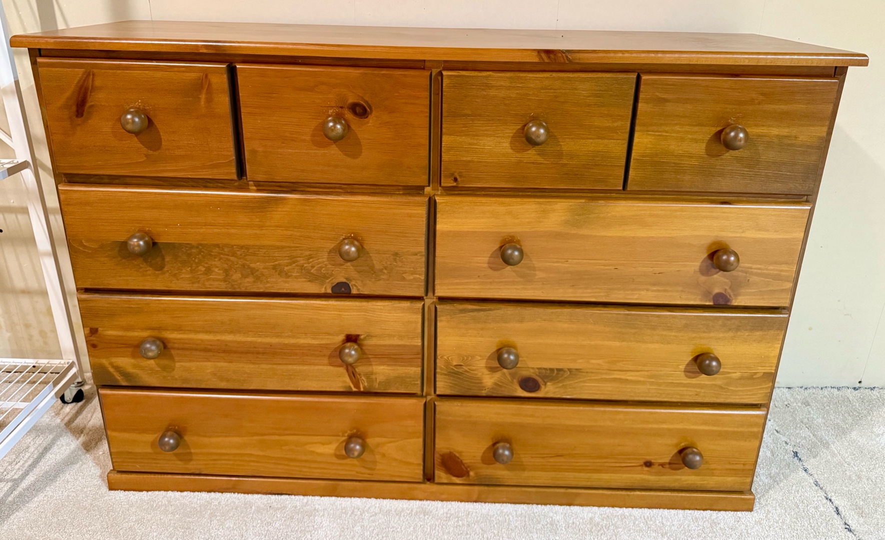 Natural Pine Wood Vintage Dresser