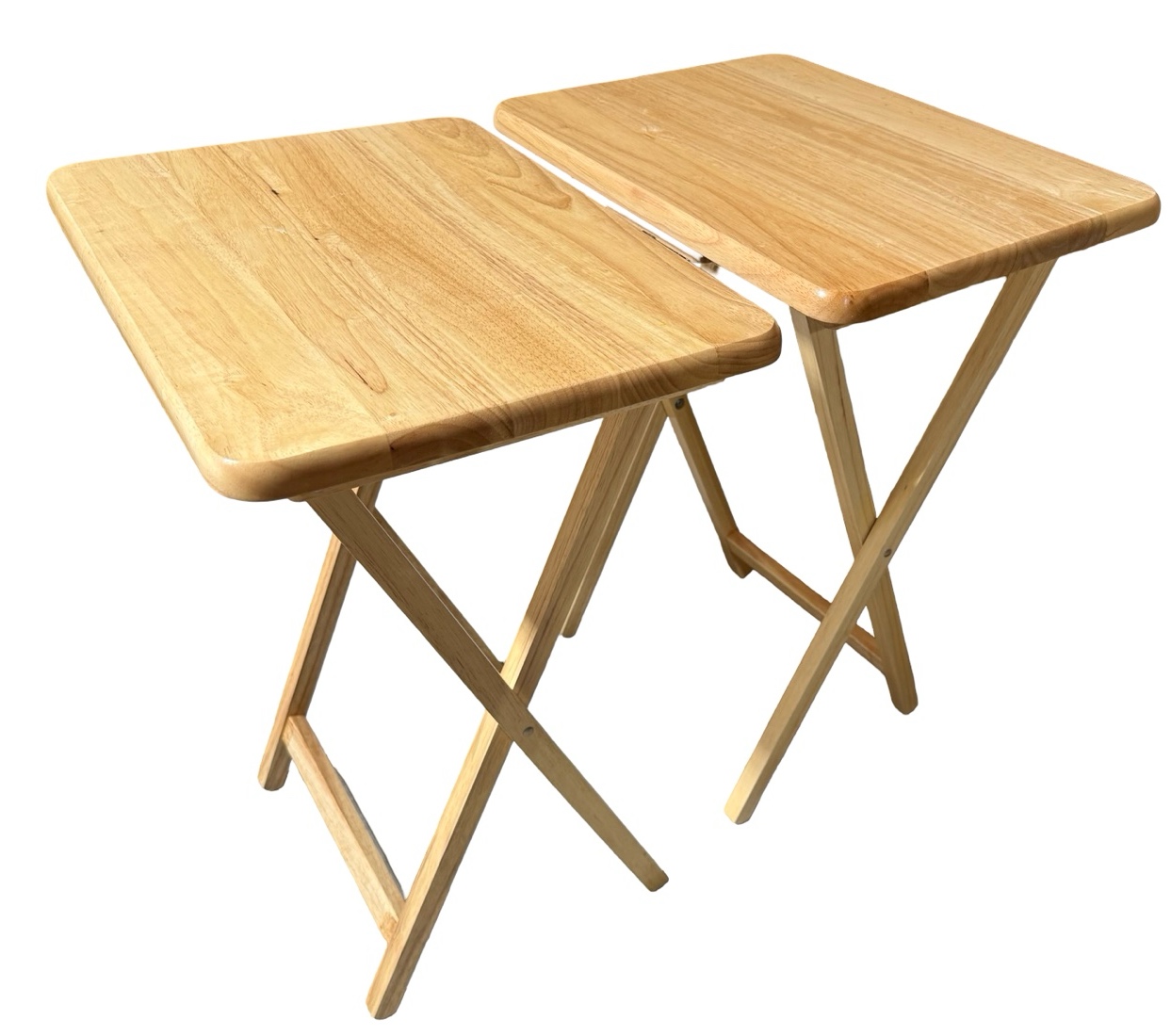 2- Natural Wood TV Trays