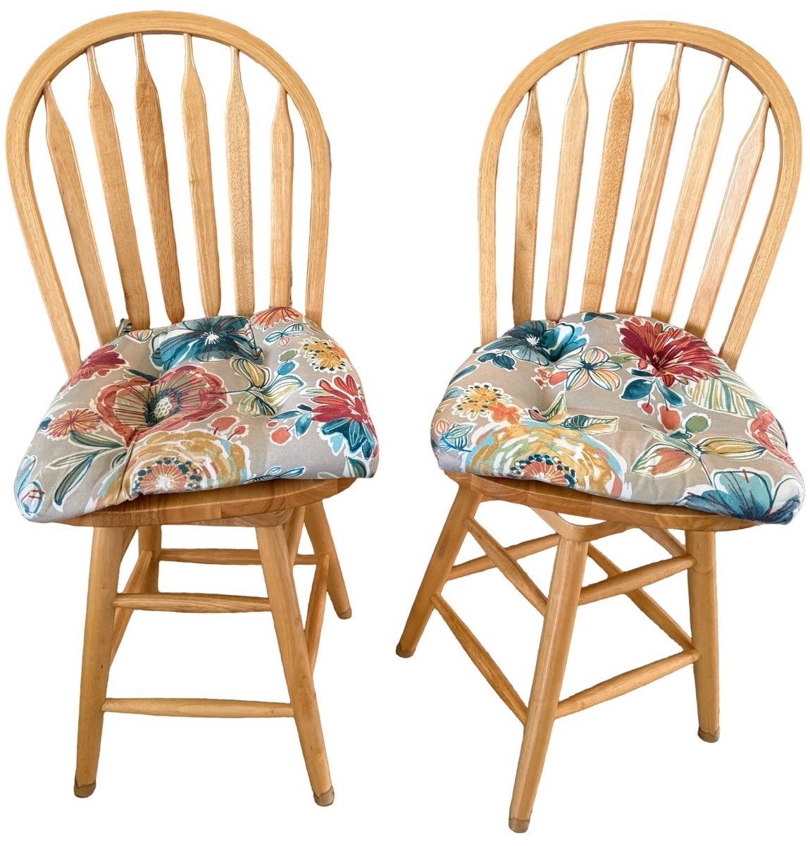 Pair of Oak 24 Bar Stools