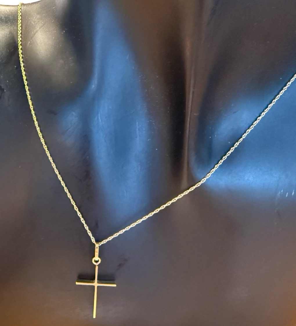 14K Gold 20 Cross Necklace