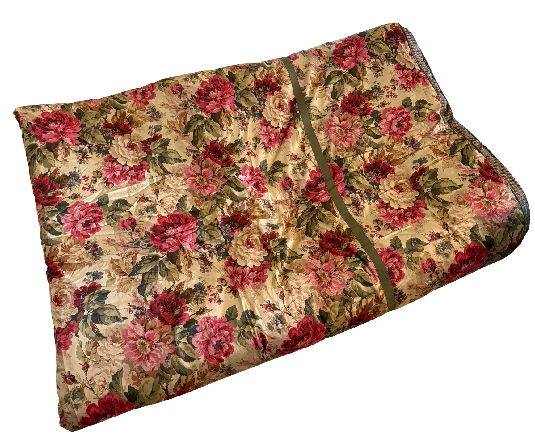 Pink, Green & Brown Floral Comforter Set