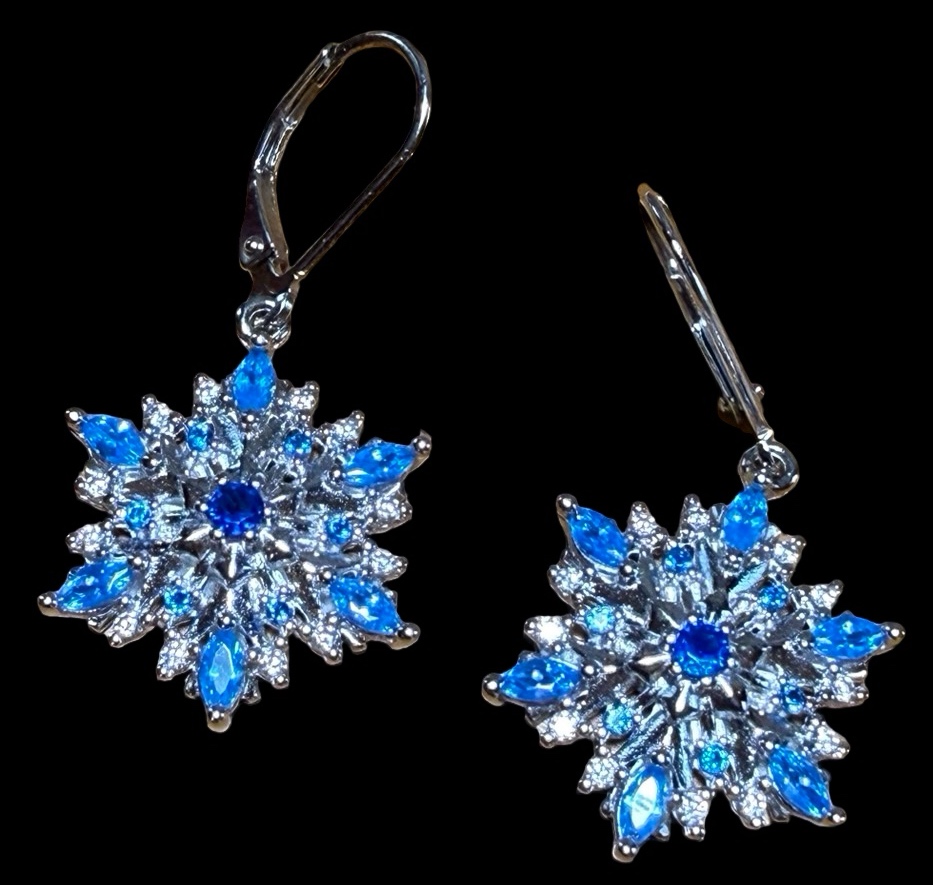 Sterling Silver Snowflake Earrings
