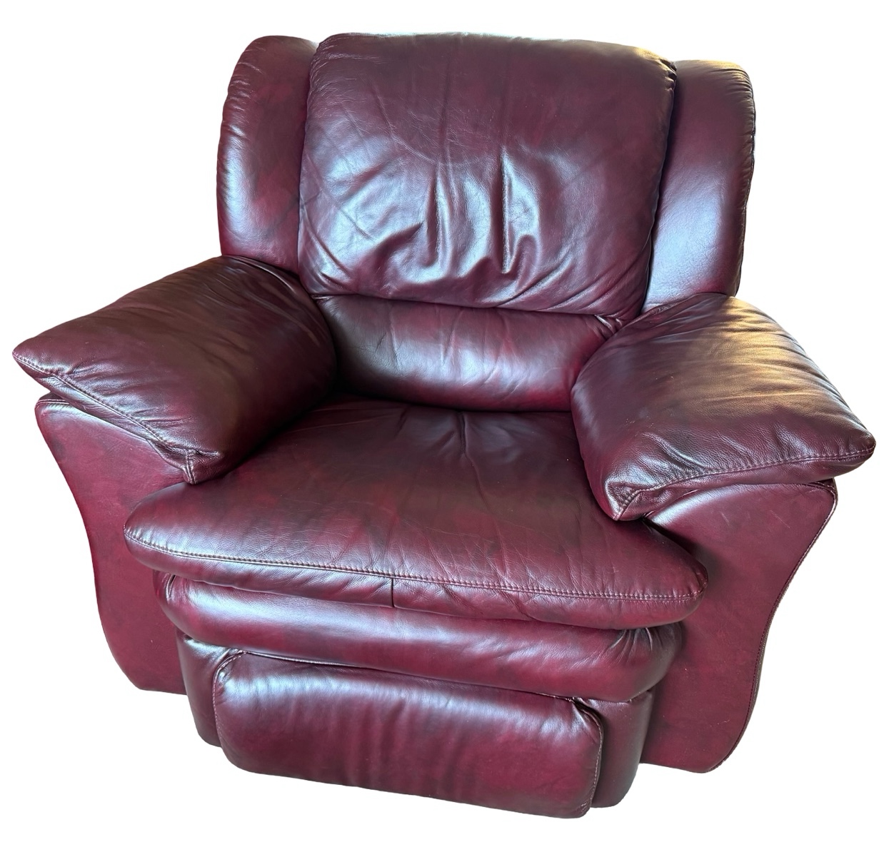 Wine Red Leather Reclining Chair