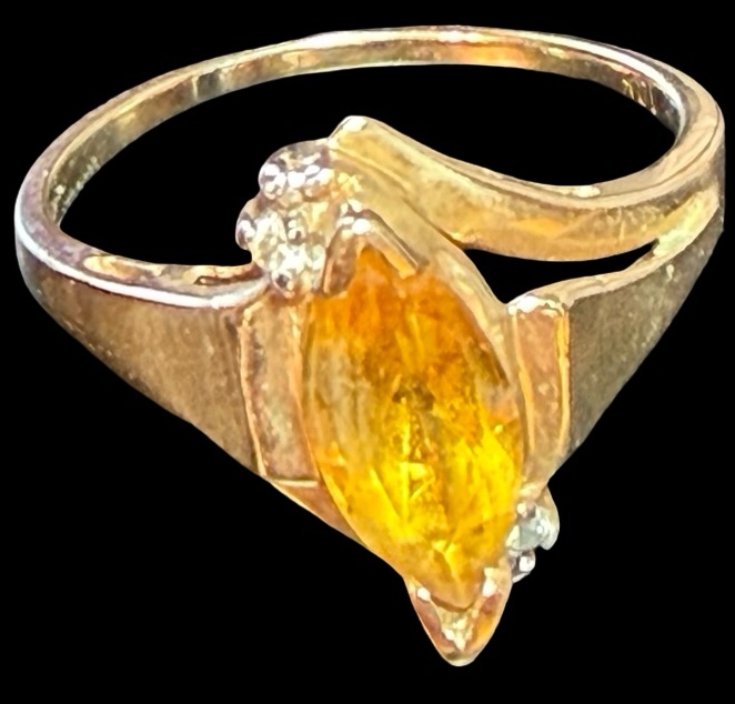 10K Yellow Citrine Ring