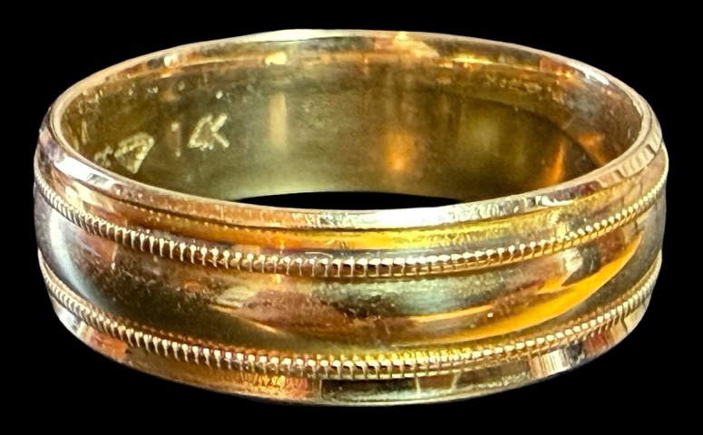 14K Mens Hoff Jewelers Gold Band Ring - Size 10