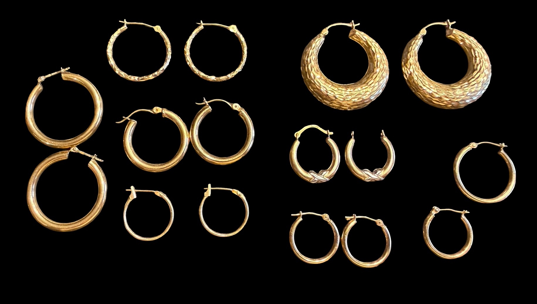 Collection of Gold Hoop Earrings