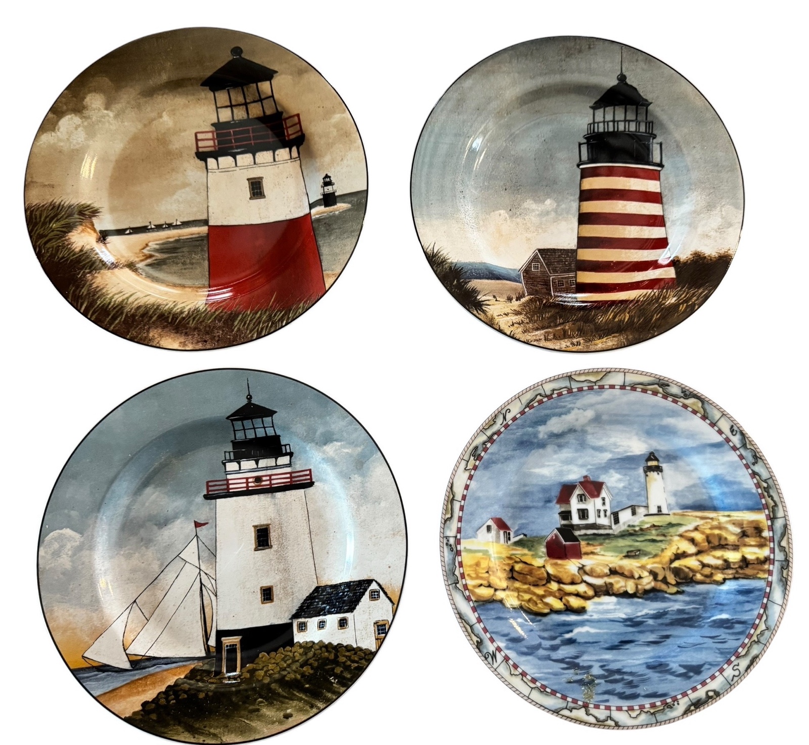 Set of 4 Collector Lighthouse Plates