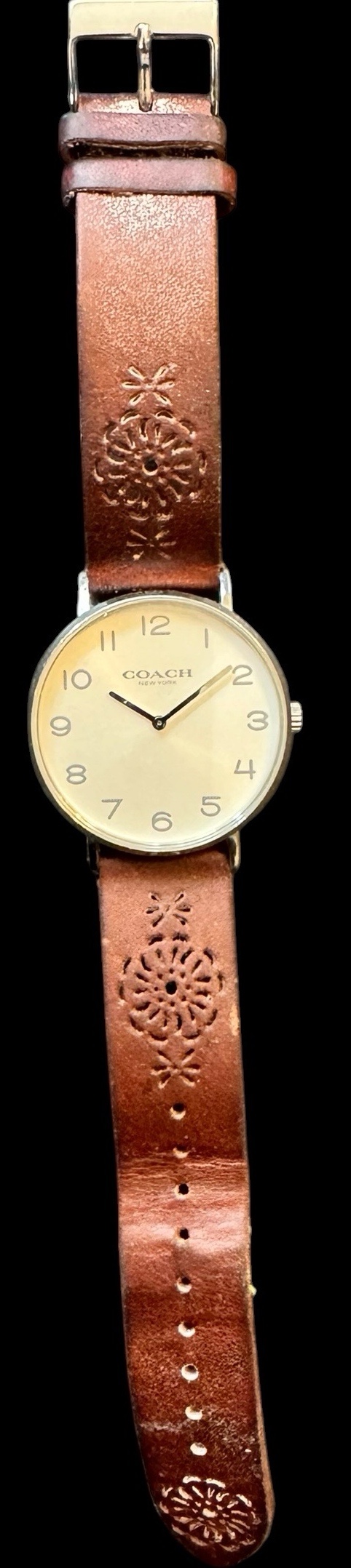 Womans Coach Watch with Brown Floral Band