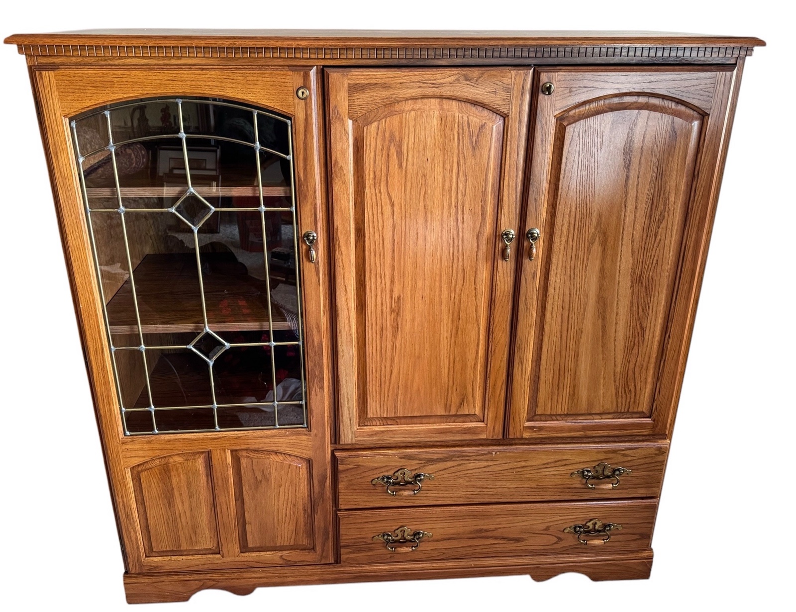 Solid Oak Entertainment Center
