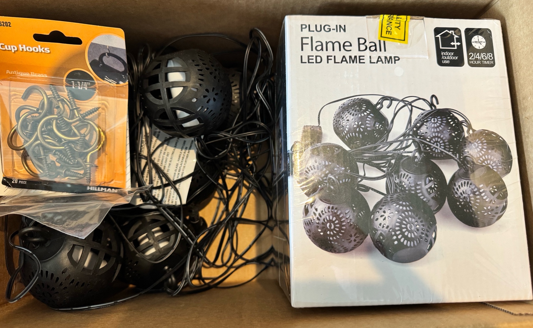 LED Flame Ball String Plug In Lights