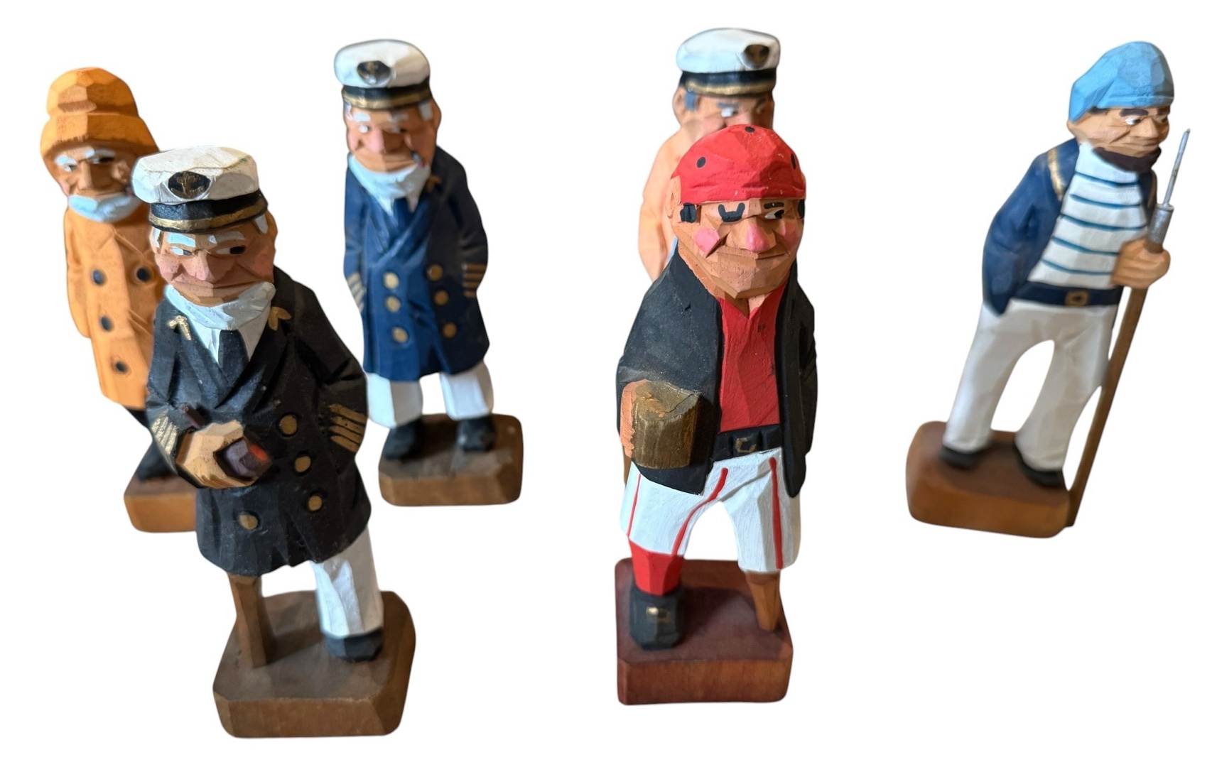 Hand Carved Wooden Nautical Figurines