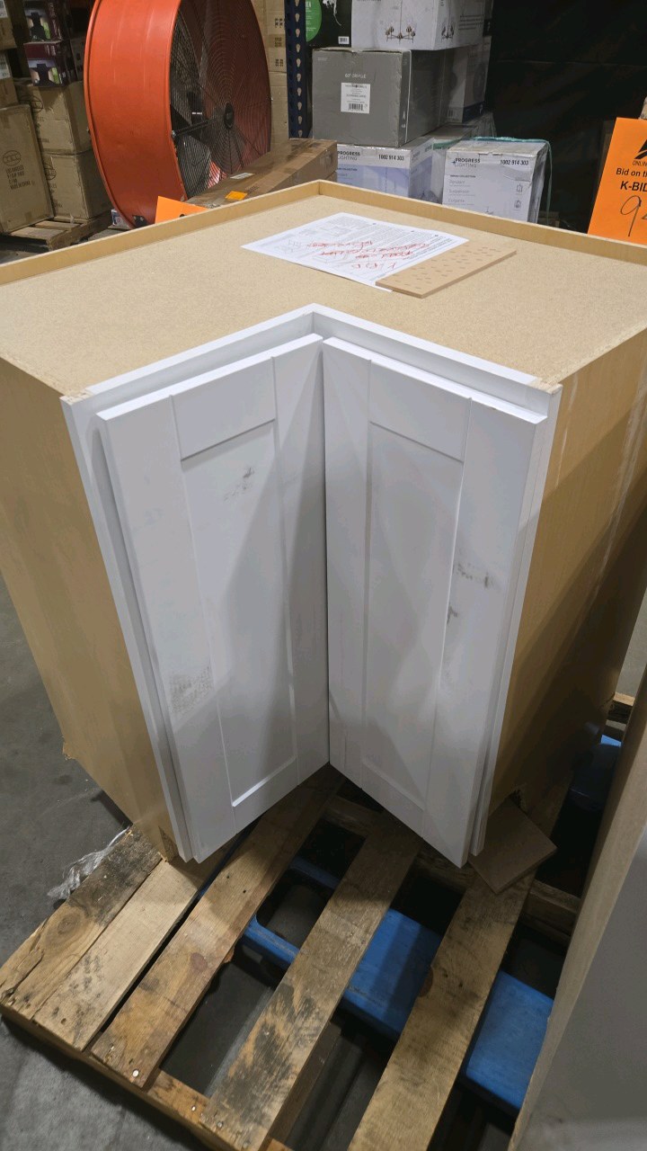 3 white cabinets--Shaker Assembled Base Kitchen Cabinet in Satin White