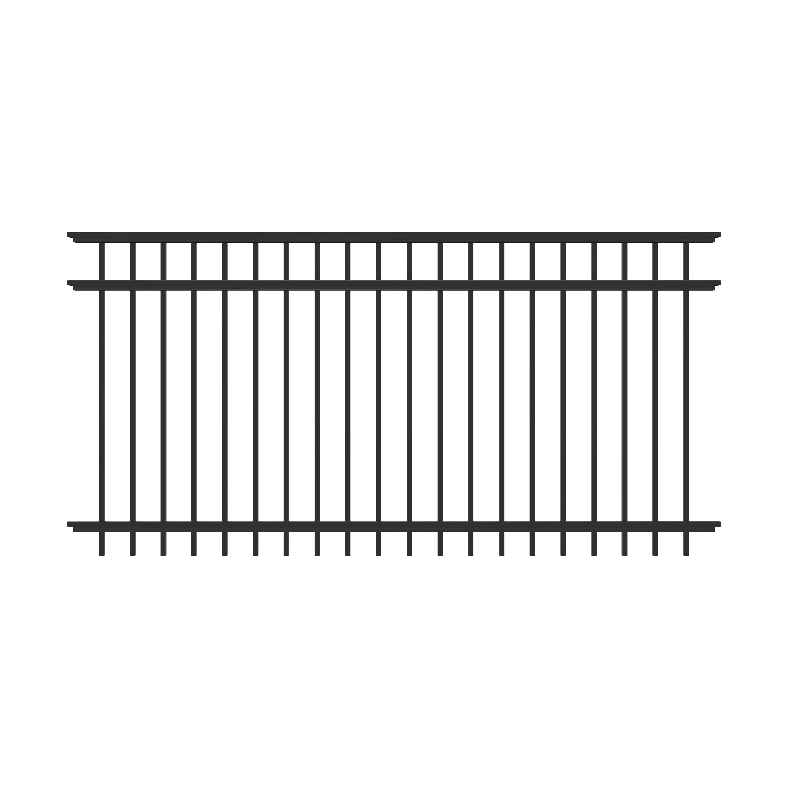 (20) Ironcraft Berkshire 4-ft H x 6-ft W Black powder-coated Aluminum Yard Spaced picket Fence panel