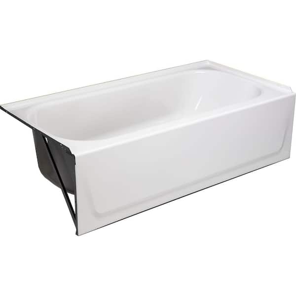 Bootz Industries Aloha 60 in. x 30 in. Alcove Soaking Bathtub with Left Drain in White