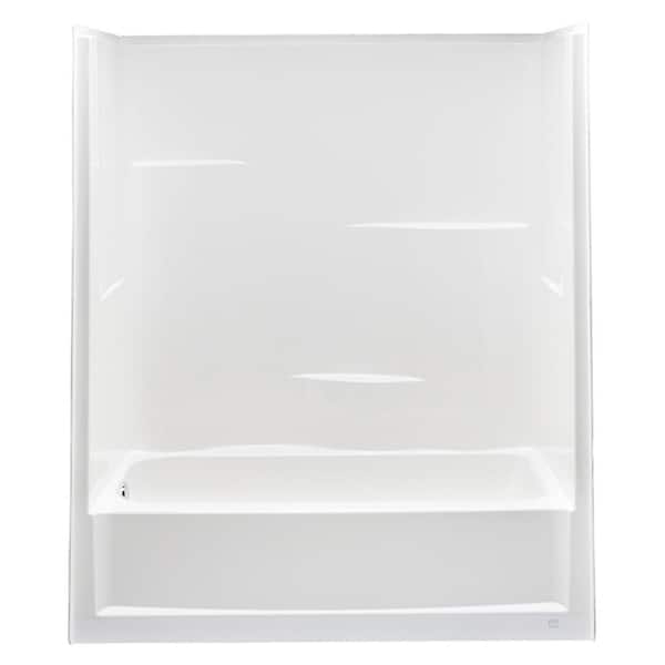 Aquatic Everyday Acrylx 60 in. x 30 in. x 72 in. Rectangular Tub Shower Combo Unit with Left Drain in White