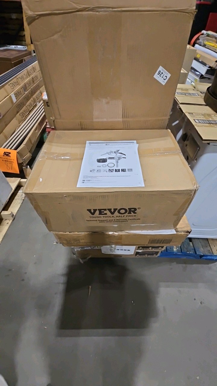 SKYSHALO Fuel Transfer Pump, 12V DC 15 GPM 15 HP, Gear-Type Electric Diesel Transfer Pump with Auto Shut-Off Fuel Nozzle