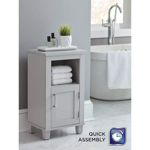 Glacier Bay Shaker Style 16 in. W x 12 in. D x 27.7 in. H Floor Cabinet in Dove Gray