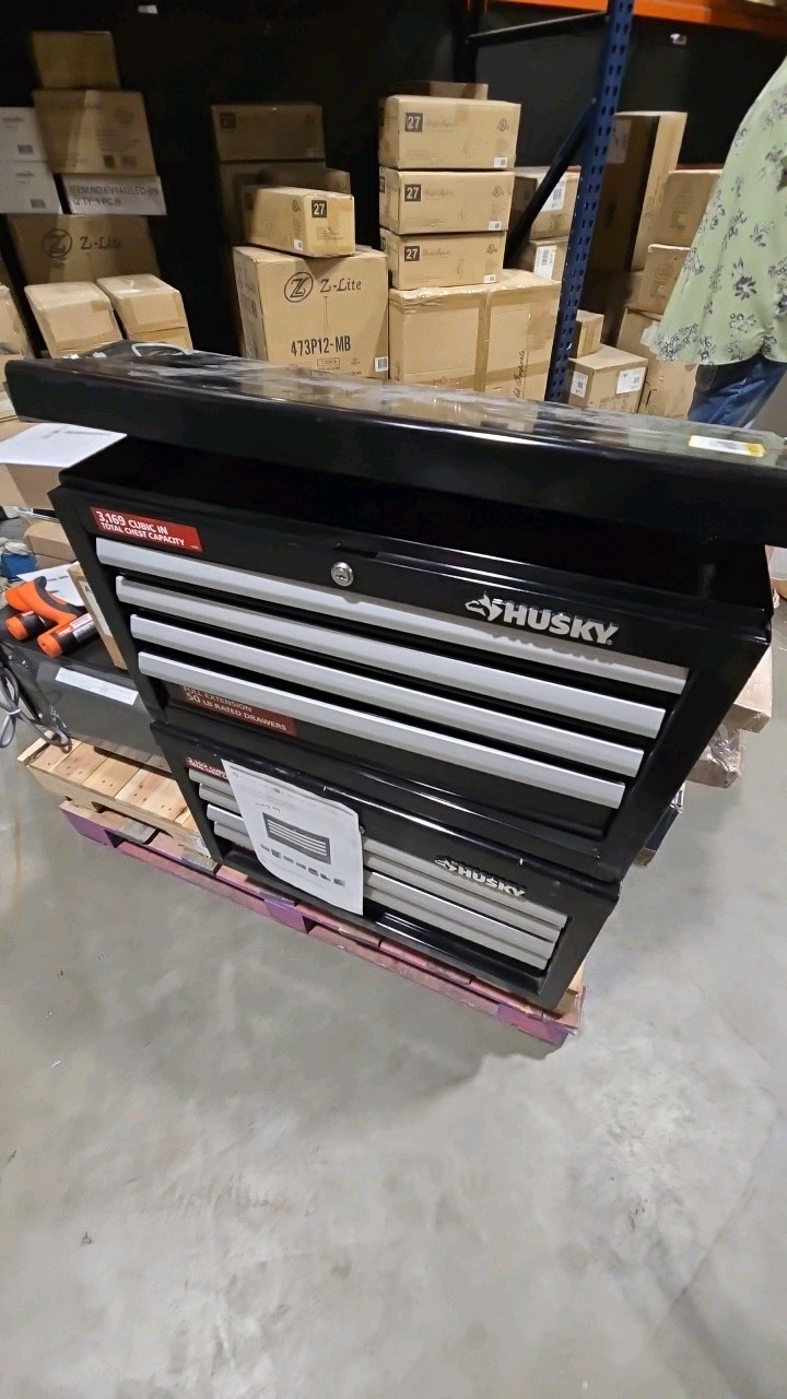 Husky 26 in. W x 12 in. D Standard Duty 4-Drawer Top Tool Chest in Gloss Black