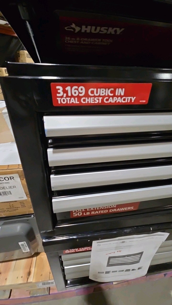 Husky 26 in. W x 12 in. D Standard Duty 4-Drawer Top Tool Chest in Gloss Black