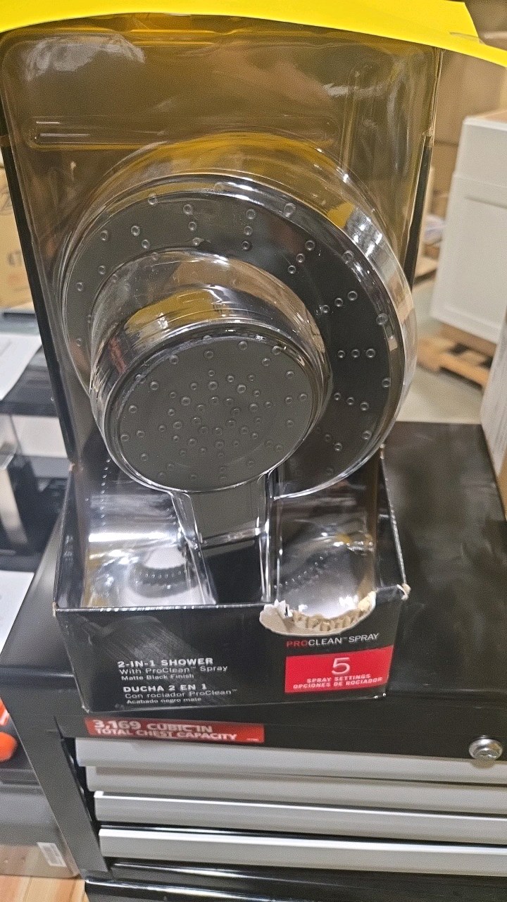 Delta In2ition ProClean 5-Spray Wall Mount Dual Fixed and Handheld Shower Head in Matte Black