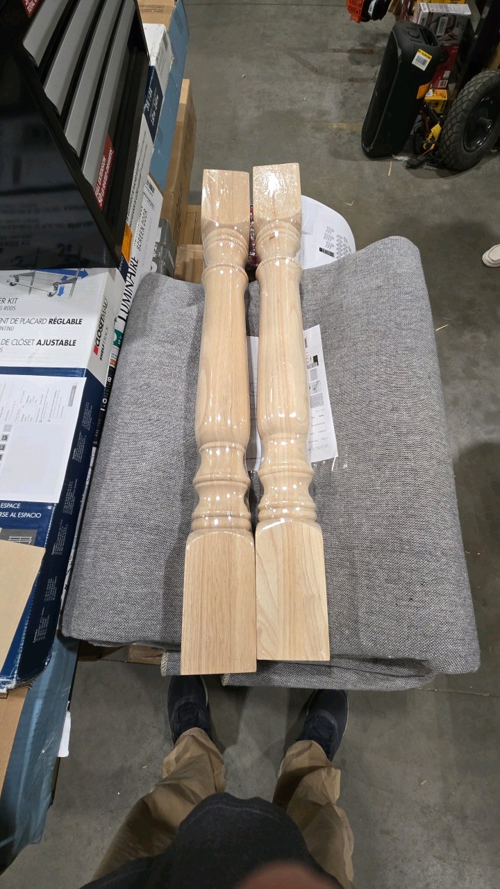 (2) AmeriCraft Legacy Tapered Cabinet Column, 3 34W x 3 34D x 35 12H, Bottom Block 6 78)