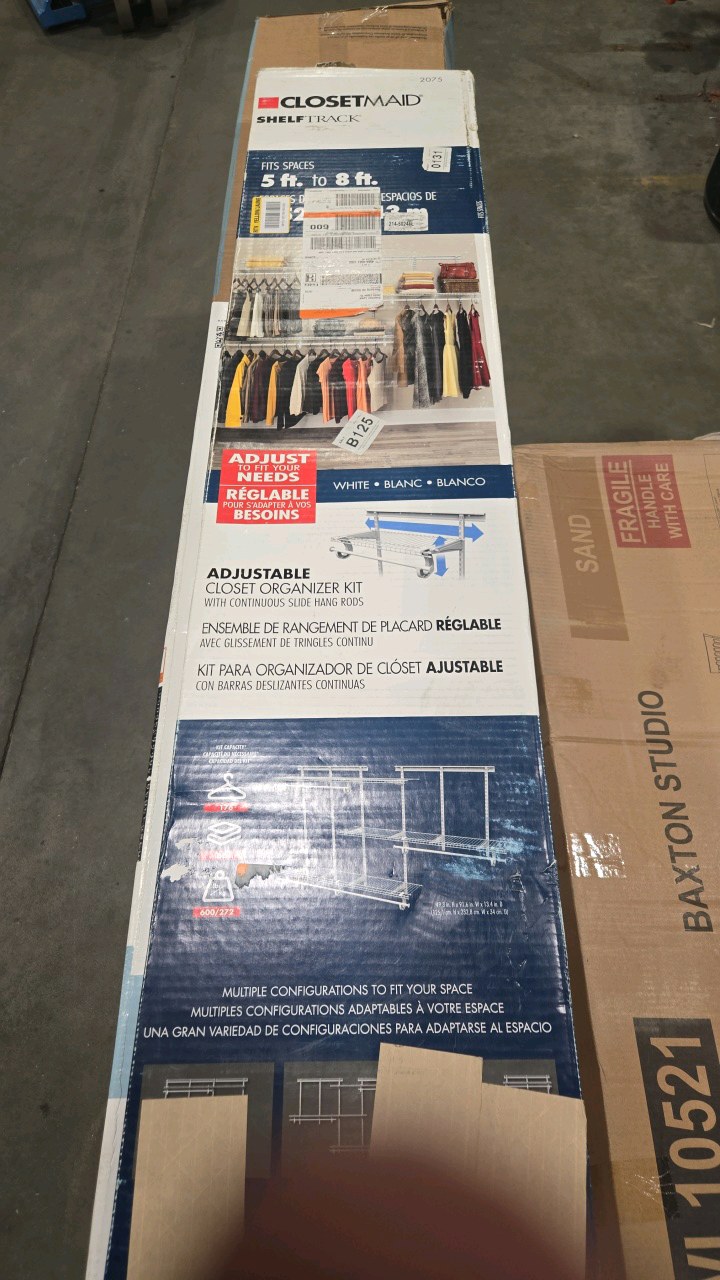 ClosetMaid ShelfTrack 49 - 96 in. W White Reach-In Wall Mount 3-Shelf Wire Closet System Organizer Kit