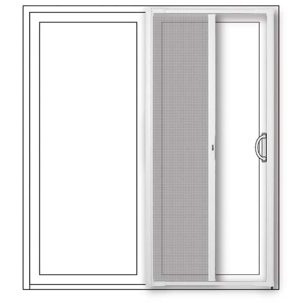 Andersen LuminAire for Sliding Patio Doors 72 in. x 80 in. Universal White Aluminum Gliding Retractable Screen Door