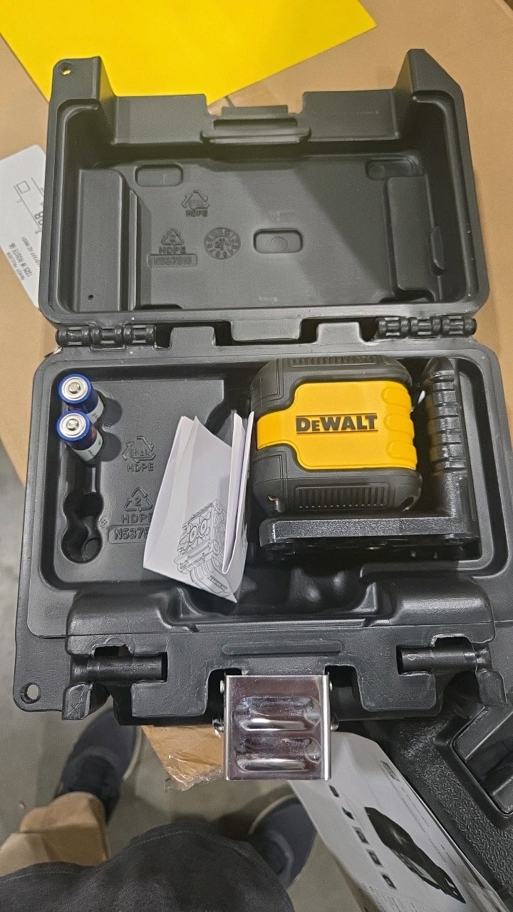DEWALT 40 ft. Red Self-Leveling Cross Line Laser Level with (2) AA Batteries & Case