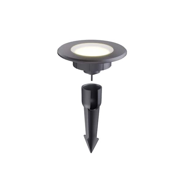(8) Hampton Bay 150 Lumens Low Voltage Black Integrated LED Round Outdoor InGround WellDeck Light