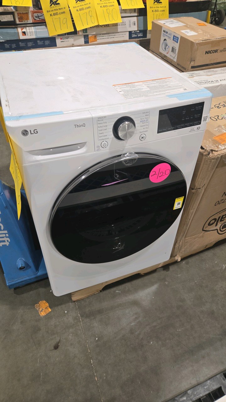 LG 24 in. W 4.2 Cu. Ft. Ventless Stackable Compact SMART Electric Dryer in White with Dual Inverter HeatPump Technology