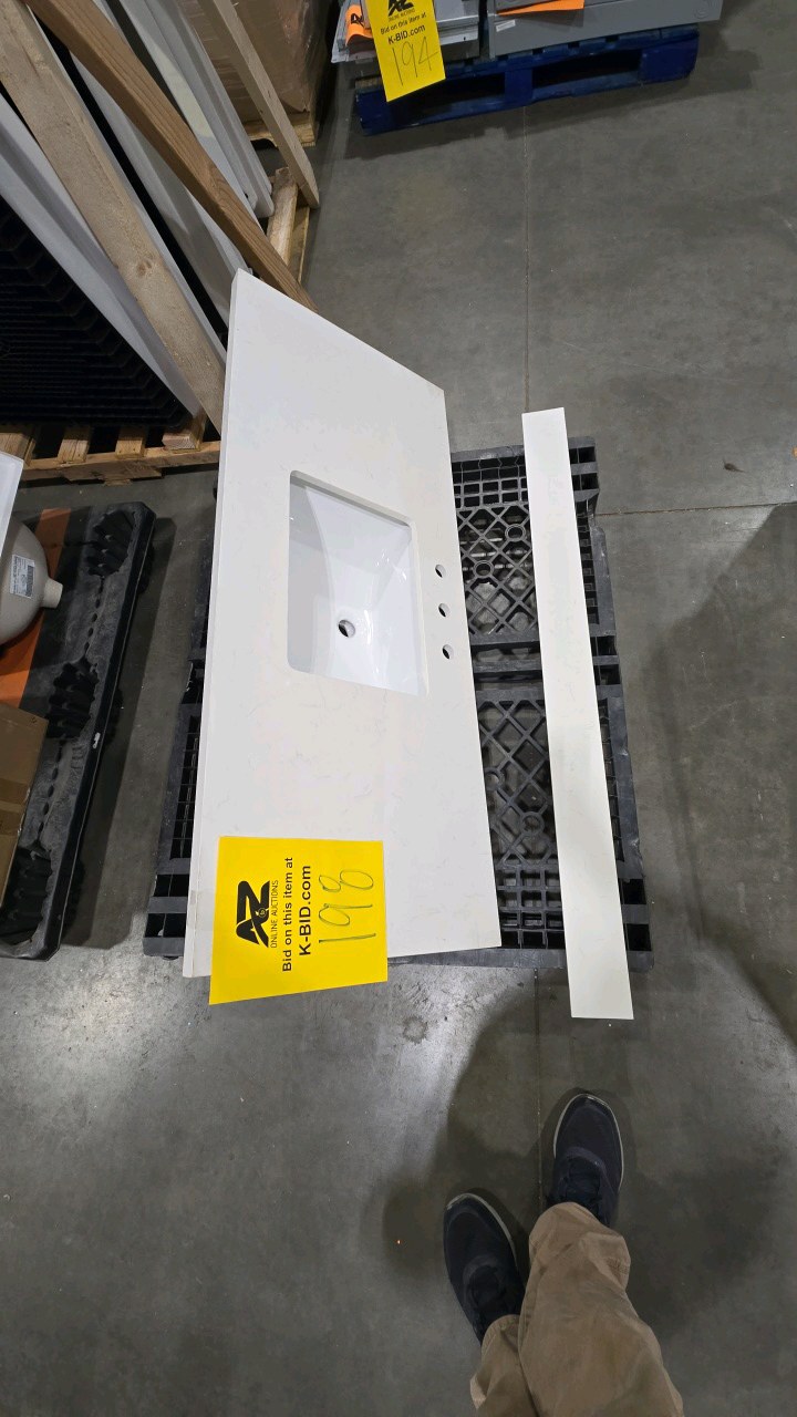 54 in. x 22 in. Vanity Top With Back splash - White