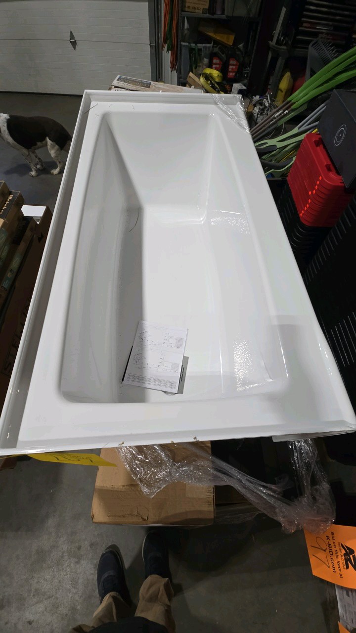 Delta Classic 500 60 in. x 32 in. Alcove Deep Soaking Bathtub with Left Drain in High Gloss White