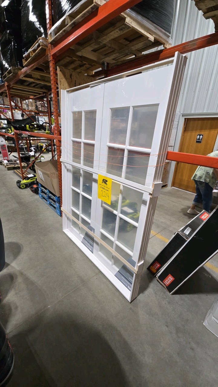 MMI DOOR 60 in. x 80 in. Both Active Primed MDF Glass 10-Lite Clear True Divided Prehung Interior French Door