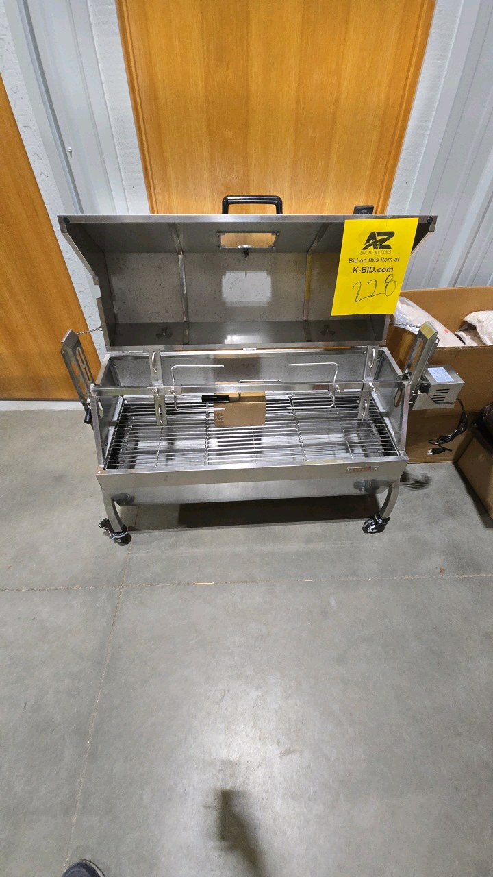 VEVOR Rotisserie Grill with Hooded Cover, BBQ Whole Charcoal Spit Grill, 46 in. 132 lbs. Capacity, Electric 52-Watt Roaster