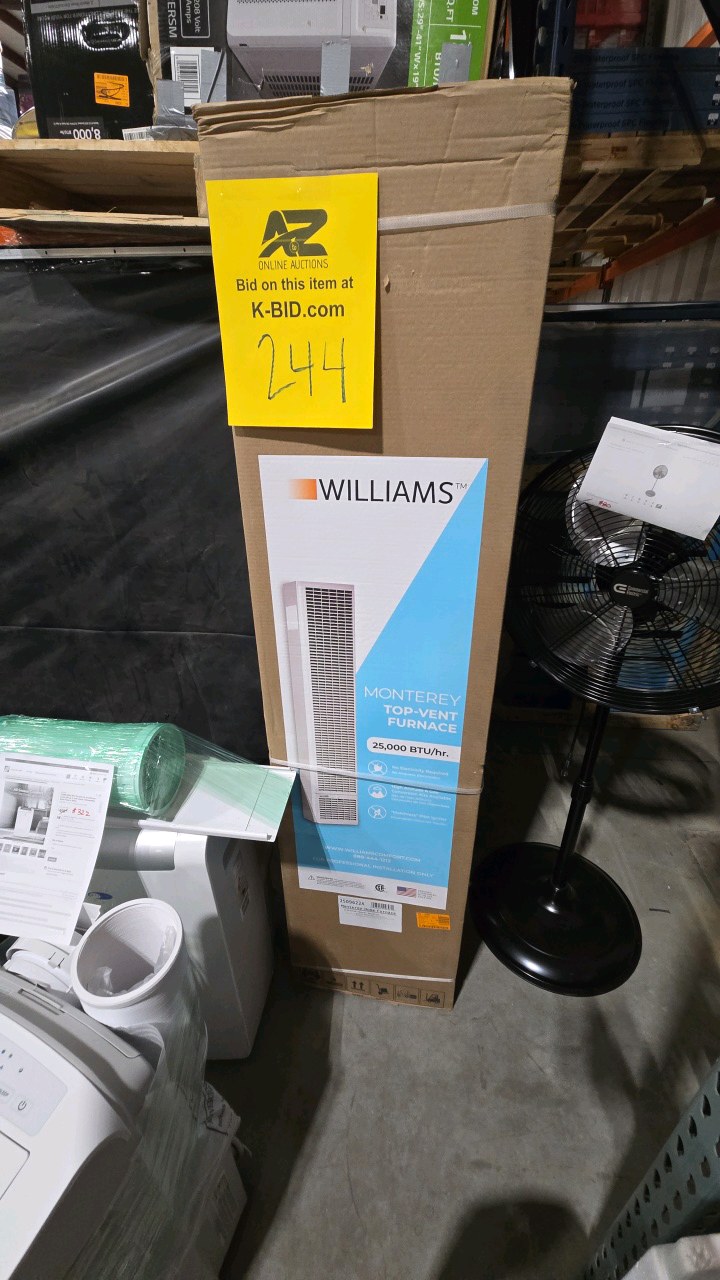 Williams 25,000 BTUhr. Monterey Top-Vent Wall Furnace Natural Gas Natural Gas